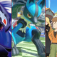 A trio of Pokemon images from Pokemon XD: Gale of Darkness, Pokken Tournament, and Pokemon Masters.